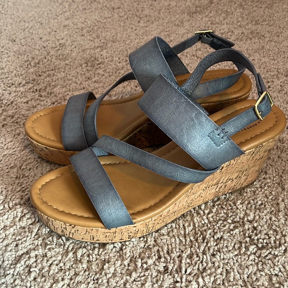 NEW G.H. Bass Grace Vegan Leather Cork Wedge Platform Sandals Women’s Size 10